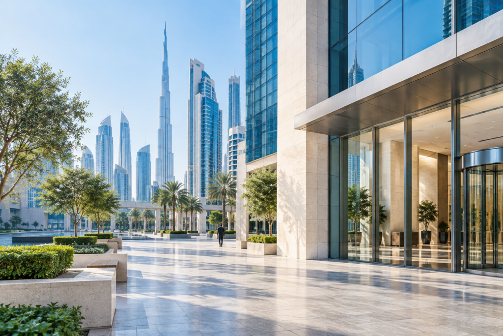 Modern business district in Dubai